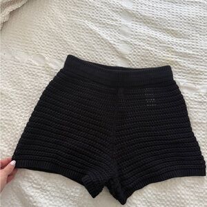 Old Navy Black High Waist Crochet Shorts